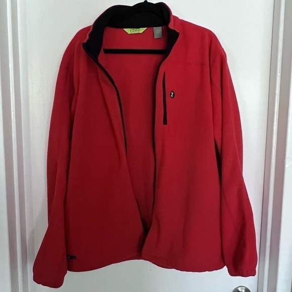 IZOD Perform X Red Fleece Zip Up Sweater Jacket XL - Picture 8 of 12